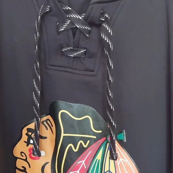 Reebok CHICAGO BLACK HAWKS 4XL MENS Speed Wick  Light Weight HOODIE - Picture 3 of 8